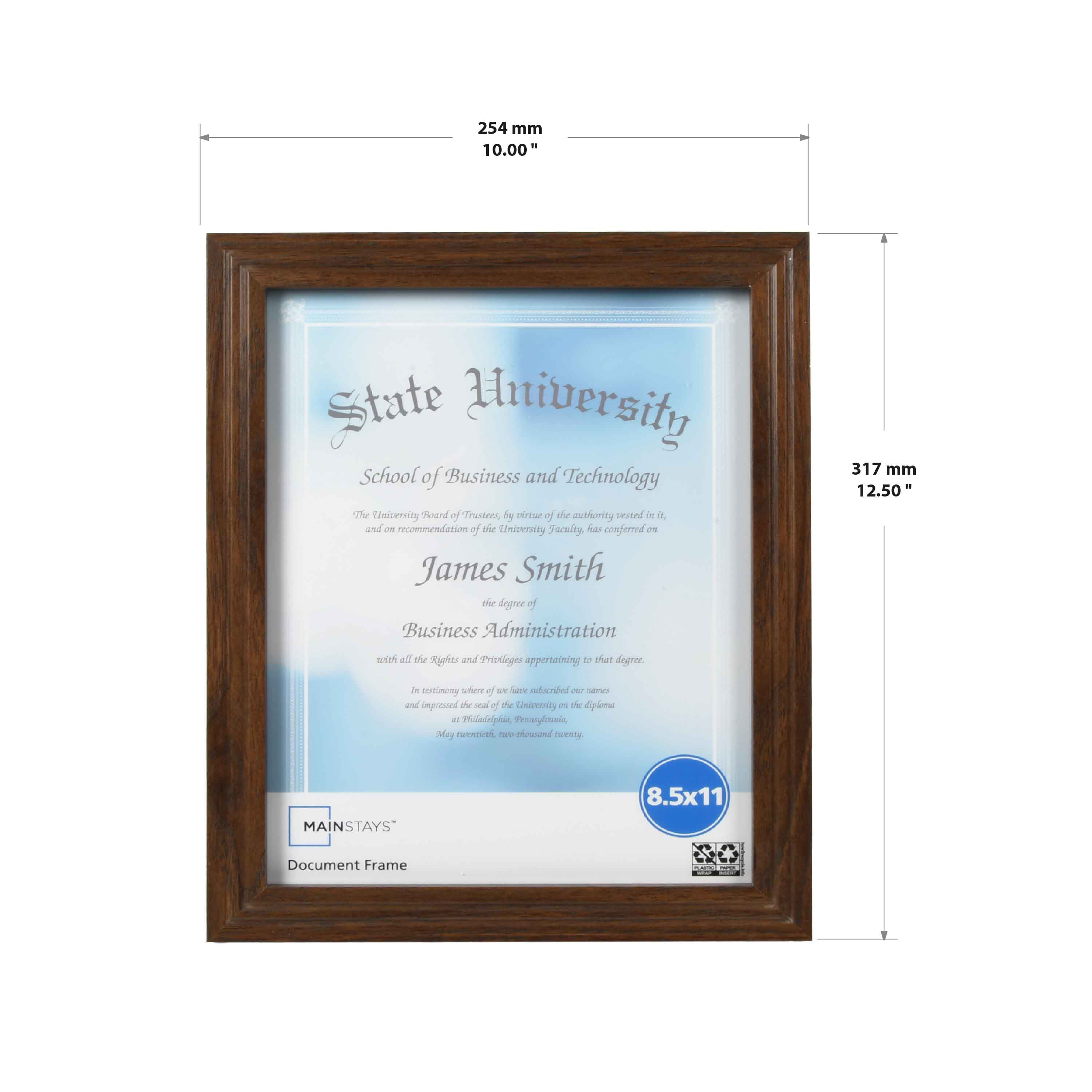 Mainstays – 8.5x11 Picture Frame – Walnut Document Frame Wall or Tabletop Photo Frame
