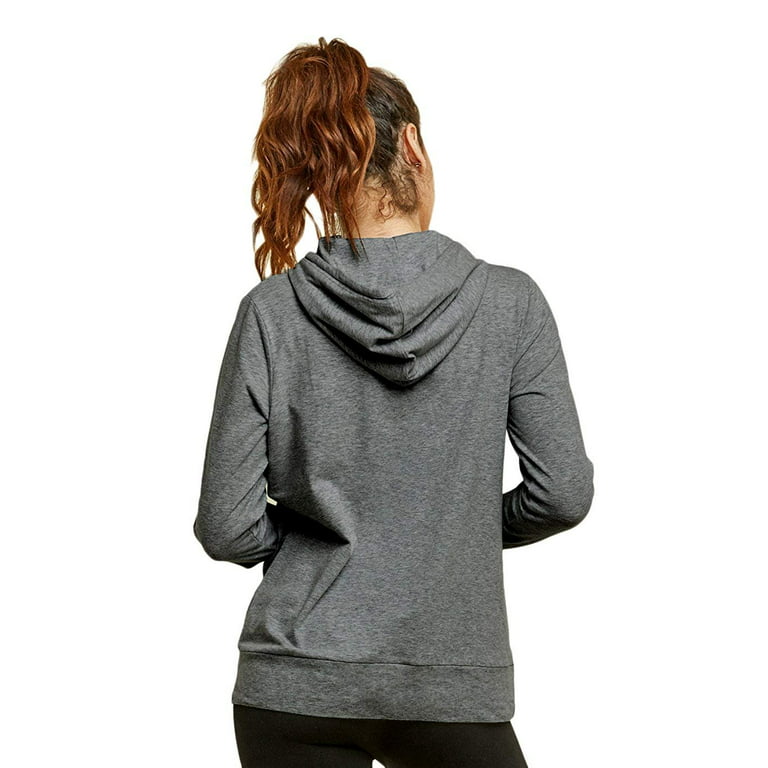 Sofra Women's Thin Cotton Pullover Hoodie Sweater L, Charcoal