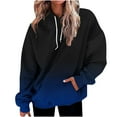 thumbnail image 1 of Bowake Womens Oversized Hooded Sweatshirt Gradient Drawstring Long Sleeve Casual Fall Winter Pullover Tops with Pocket, 1 of 5