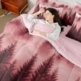 thumbnail image 4 of Manfei Pink Smoky Jungle Bedding Comforter Set 7 Pieces, Botanical Pine Tree Queen Bedding Sets, Nature Plant Queen Sheet Sets, Super Cozy Room Decor, 4 of 8