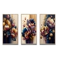 thumbnail image 2 of Designart "Tulip Elegance in Night Shades I" Floral & Botanical Framed Wall Art Set Of 3 - Red Tulip Frame Gallery Wall Set For Home Decor, 2 of 6