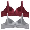 thumbnail image 2 of Brassiere Carnival para Mujer de Microfibra con Encaje Vino y Plata Talla 34B, 2 Piezas, 2 of 4
