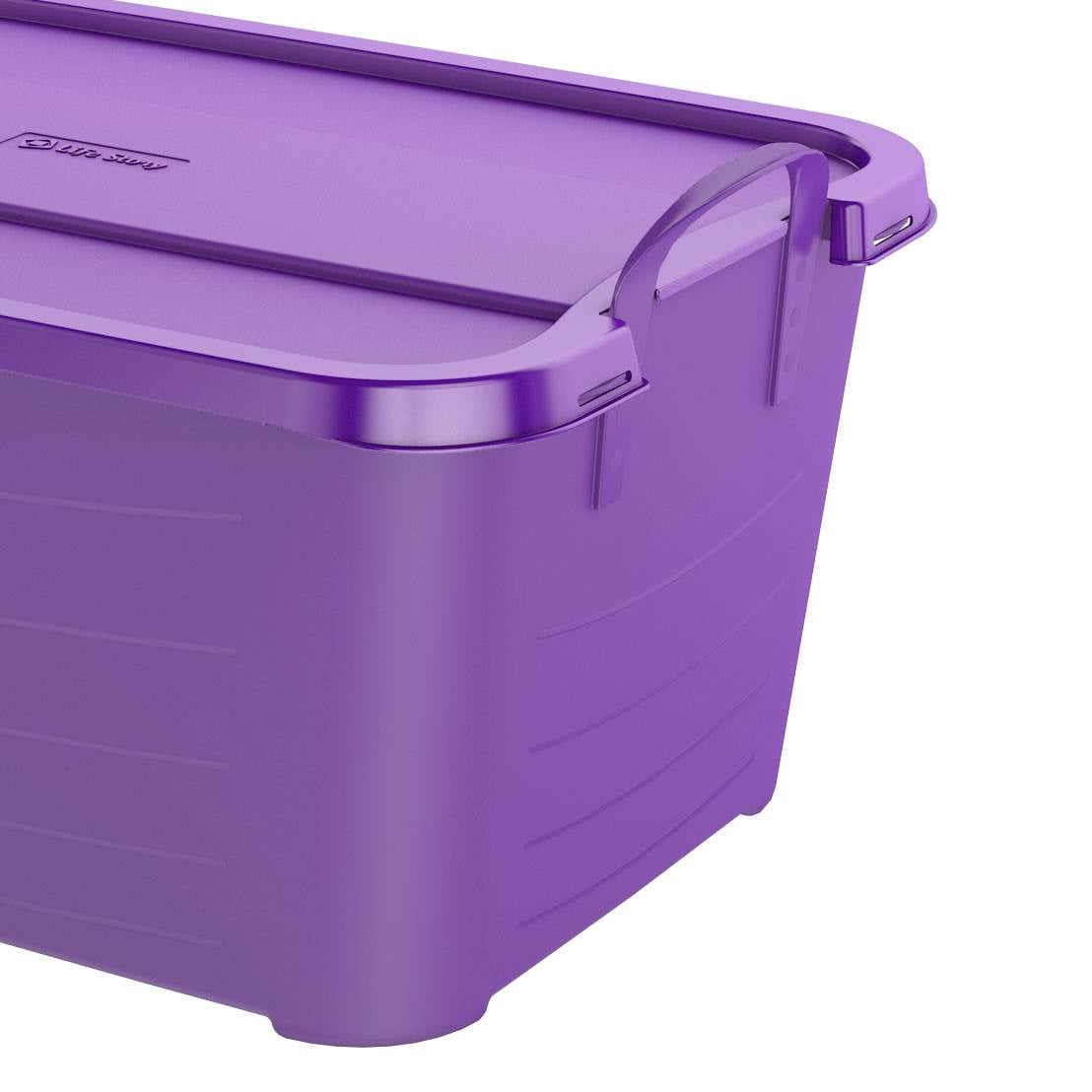 Purple Large Plastic Storage Bin 6 Pack - TCR2088591