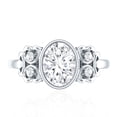 thumbnail image 4 of Rosec Jewels Certified Lab Grown Diamond Oval Engagement Ring with Accent - EF-VS Quality, 925 Sterling Silver, US 4.00, 4 of 8