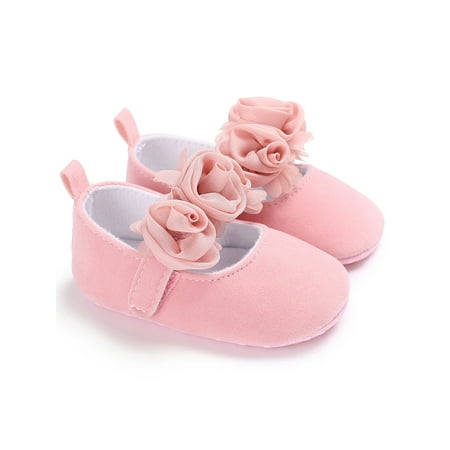 

Ymiytan Baby Girls Flats Prewalker Crib Shoes First Walkers Mary Jane Wedding Flower Ankle Strap Lightweight Soft Sole Princess Dress Shoe Pink 18-24 months