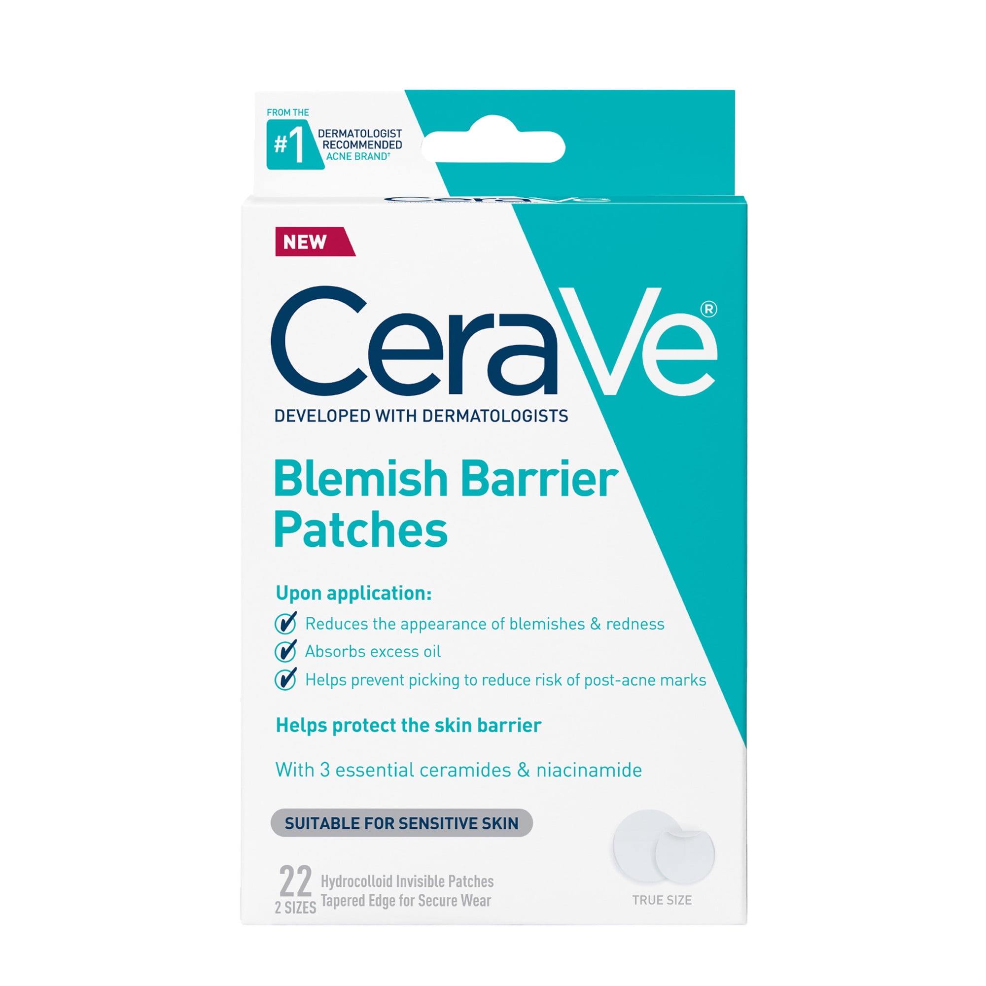 CeraVe Acne Control Cleanser & Blemish Barrier Patch Bundle – Salicylic Acid Face Wash & Acne Spot Treatment