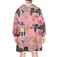 thumbnail image 2 of Shiba Inu Dog and Flower Floral Wearable Oversized Blanket,Wearable Blanket Hoodie for Adults,Cozy Hooded Blankets with Super Pockets,Super Warm Fuzzy Pullover for Women & Men, 2 of 6