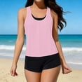 thumbnail image 4 of pstuiky Womens Swimsuits Solid Color Crew Neck Adaptable 3 Pieces Bathing Suits Swim Dress Tankinis with Boy Shorts Swimming Suits, 4 of 6