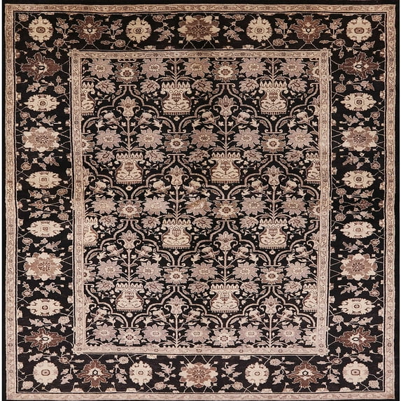 Ahgly Company Machine Washable Indoor Square Industrial Modern Dark Salmon Pink Area Rugs, 4' Square