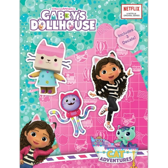 DreamWorks Gabby's Dollhouse Decals - Set of 3 Vinyl Stickers for Water Bottle Bike Helmet Laptop Skateboard Car - Outdoor Rated Water Resistant Vinyl