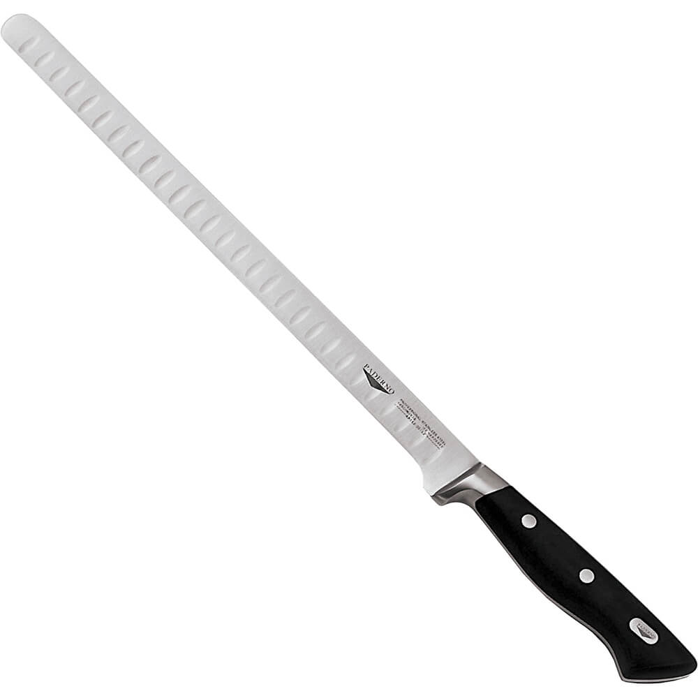 Paderno World Cuisine Carbon Steel Salmon Slicing Knife, Granton