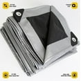 thumbnail image 5 of 10' x 10' Silver / Black Super Ultra Heavy-Duty Tarp – 8 mil Waterproof & UV-Resistant 10x10 - Large Outdoor Tarp, Waterproof Cover for Rain Camping, Tent, UV Protection, Reinforced Corners, 5 of 9