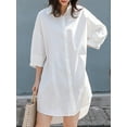 thumbnail image 3 of ZANZEA Women Summer Short Sleeve Solid Color Baggy Dress, 3 of 6