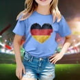 thumbnail image 2 of WEAIXIMIUNG Excision Enfant Drapeau d'Allemagne Imprimé Manches Courtes Col Rond T-Shirt Floral Tendance Mode Chemise de Base Hauts, 2 of 4