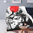 thumbnail image 3 of Japanese Blanket Cherry Blossom Throw Blankets Black and White Japen Stuff Gifts for Men Women Boys Girls Adults Fleece Flannel Blanket Plush Bedding for Couch Sofa Bed Room Decor 40"X50", 3 of 6