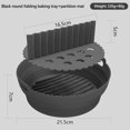 thumbnail image 1 of Moldes redondos reutilizables plegables sin BPA para freidora de aire, nuevos, de silicona, para olla, cesta y placa, juego de accesorios para freidora de aire, color negro, 1 of 6
