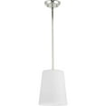 thumbnail image 3 of Clarion Collection One-Light Polished Nickel Etched White Transitional Pendant, 3 of 14
