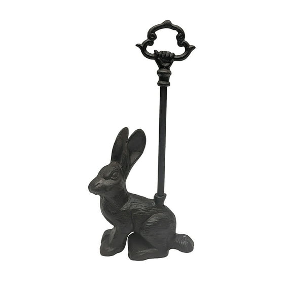 Cast Iron Rabbit Doorstop Carry Handle Heavy Metal Front Door Stop Bunny Stopper Home Decor