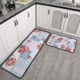 thumbnail image 2 of Pioneer Flower Floral Print Pattern Kitchen Rugs Sets Of 2,Anti Fatigue Kitchen Mat Rugs Non Slip Washable,Decorative Kitchen Floor Mats for Kitchen,Sink,Laundry,17"X30"+17"X47", 2 of 7