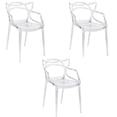 thumbnail image 1 of Heavenly Collection Plastic Dining Chair Set of 3 for Dining Area, 1 of 4