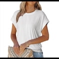 thumbnail image 3 of Blusa de Verano para Mujer, con Cuello Redondo, Mangas y Fruncido Lateral, Color , Talla XXL, 3 of 8