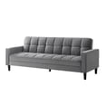 thumbnail image 4 of Oswin Grey Velvet Convertible Sofa Bed - Convertible, Tufted, Storage 85" Wide, 4 of 10