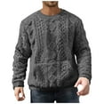 thumbnail image 2 of UQJfacai Mens Fuzzy Sherpa Sweatshirt Casual Long Sleeve Crewneck Sweater Cozy Fall Winter Warm Pullover Tops with Pocket S-3XL, 2 of 6