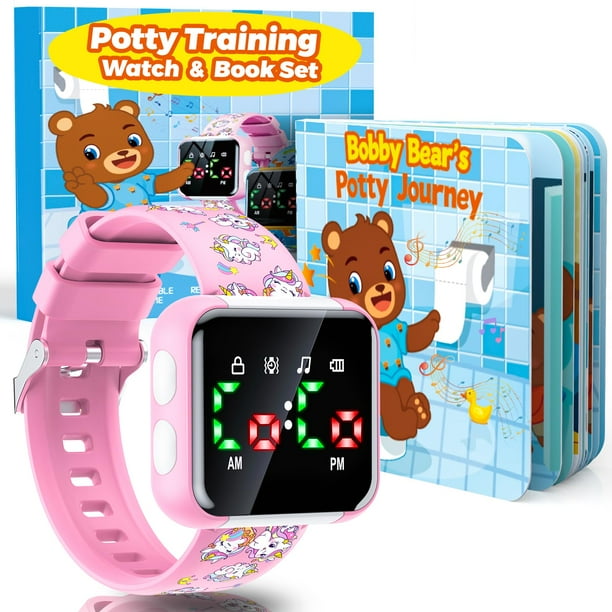Reloj para entrenamiento de orinal Etuwoe Rosa resistente al agua con alarma