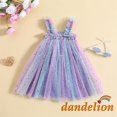 thumbnail image 4 of * 1-5 Años Vestido De Tul Colorido Con Estampado De Estrellas Casual De Verano Para Niñas, 4 of 4