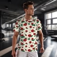 thumbnail image 3 of Wukai Rose Flowers Print Men's Short-Sleeved Mesh T-Shirt,Quick-Dry Short Sleeve Workout T-Shirt-XX-Large, 3 of 8