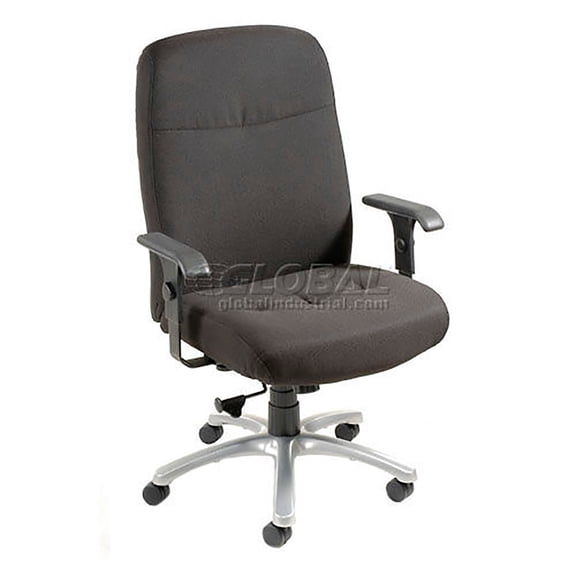 Big & Tall High Back Chair with Adjustable T-Arms, Fabric Upholstery, Black
