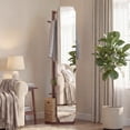 thumbnail image 3 of Costway Full Length Mirror Coat Rack Solid Wood Standing Mirror w/Clothes Hanger, 3 of 9