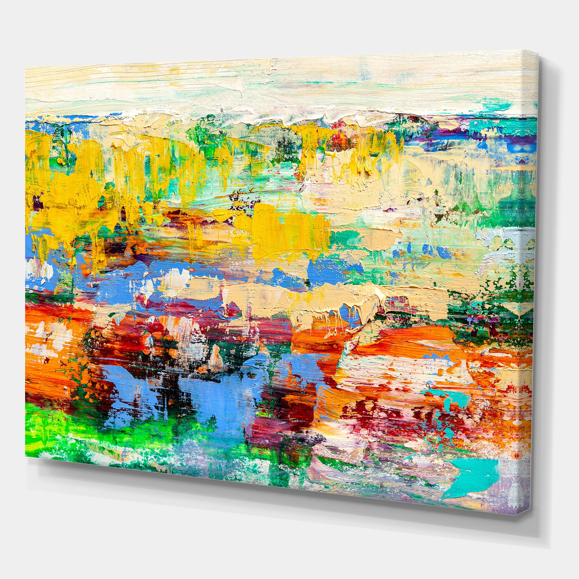 Designart ' Abstract Multicolored Bright Texture Art I ' Modern Canvas Wall Art Print