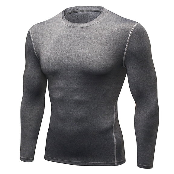WMTBSRSW Men's Athletic Fit Quick-Dry T-Shirt Long Sleeve Muscle Shirts Breathable Workout Gym Tops for Jogging Daily Wear