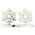 thumbnail image 5 of Northlight Set of 2 Solid Silver Snowflake Cutout Christmas Metal Stocking Holders 6.5", 5 of 6