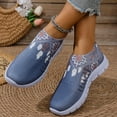 thumbnail image 3 of Rokment Women's Geometric Orthopedic Walking Shoes 2026 Spring Fall Comfortable Casual Mesh Arch Support Nursing Work Loafer Running Flat Tennis Slip on Sneakers Blue Size 6.5, 3 of 8
