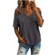 thumbnail image 2 of Neewe Women's 2026 Spring Summer Striped V Neck Short Sleeve Pullover Blouse Off Shoulder T-Shirts, 2 of 6