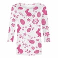 thumbnail image 4 of Summer Blouses for Women Dressy,Womens Easter Shirts Funny Bunny Rabbit Graphic T-Shirt 3/4 Sleeve Happy Easter Holiday Tee Tops 2026, 4 of 5