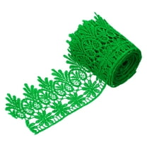 Uxcell 3 Inch Wide 3 Yard Lace Ribbon Floral Pattern Grass Green Embroidered Edge Lace Trim Ribbons for Sewing Making, DIY Crafts, Gift Wrapping, Wedding Decor