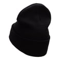 thumbnail image 2 of Snowboarding Silhouette Embroidered Long Knitted Beanie - Black OSFM, 2 of 5
