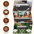 thumbnail image 7 of Black Morocco Round Tablecloth, Fitted Table Cover with Elastic for 36"-44" Round Tables, Grey Striped Middle Century Patterned Table Cloth Outdoor Indoor Dinning Party Waterproof Tablecloths, 7 of 7
