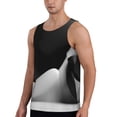 thumbnail image 2 of Gukieu Black White Fluid Sculpture Print Men's Quick Dry Fitness Vest, Round Neck Sleeveless Fitness Bodybuilding Top-4X-Large, 2 of 7