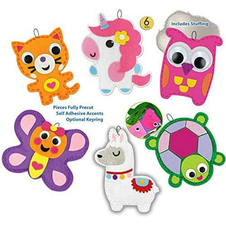 DIY Kit My First Sewing Kit for Kids Girls Boys Preschool Sewing Kits Projects Animal Sewing Kits for Kids Craft Kits for Kids Sewing Kit Art Projects for Kids Felt Animals Sewing for Beginners 6 Pk