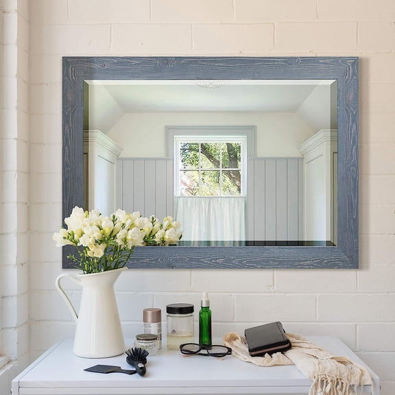 Bilot Barnwood Wood Distressed Gray Full Length Mirror, 41x29