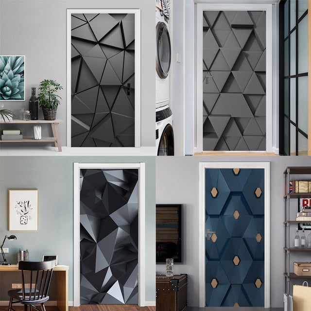 Iumwxz Décoration de Chambre Autocollants de Porte Simulation Tridimensionnelle Autocollants de Porte en Bois Décoration Murale Maison Pâques Multicolore Pvc jusqu'à 45 % de Réduction