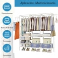thumbnail image 4 of Organizador de Metal para Ropa,Perchero de Pie Armario con 2 ganchos laterales,Closet Organizador de Ropa, Estante de Ropa para Balcón, Dormitorio y Lavandería,Negro, 4 of 8