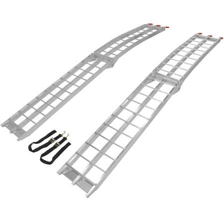 ramps truck titan loading atv aluminum folding arched pair lawnmower ramp trailer ft yutrax pickup bed walmart warrior road utv