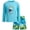 Blue Foam Dino, variant on Big Chill Boys Swim Set - Boys Rash Guard Swim Set - UPF 50+ Rash Guard Long Sleeve Swim Shirt Board Short Swim Trunks (5-14)