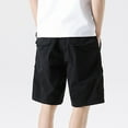 thumbnail image 5 of Cargo Shorts for Men Casual Fashion Multiple Pockets Half Shorts Pants Sports Elastic Mid Waist Shorts Shorts for Work Men Black 3XL, 5 of 5
