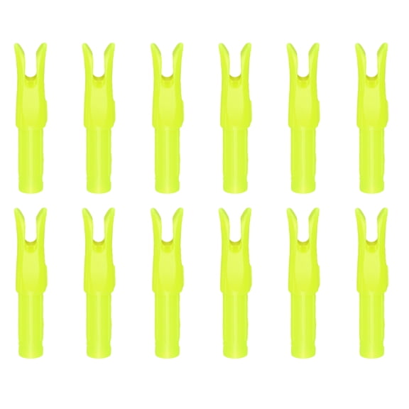 Uxcell Archery Arrow Nocks, Plastic Nocks Replacement Arrows Tail Accessory-Fitting For (DIY Hunting Shooting/Compound/Recurve Bow) 6.2MM/0.24" ID & 12 Pcs & Plastic & Yellow